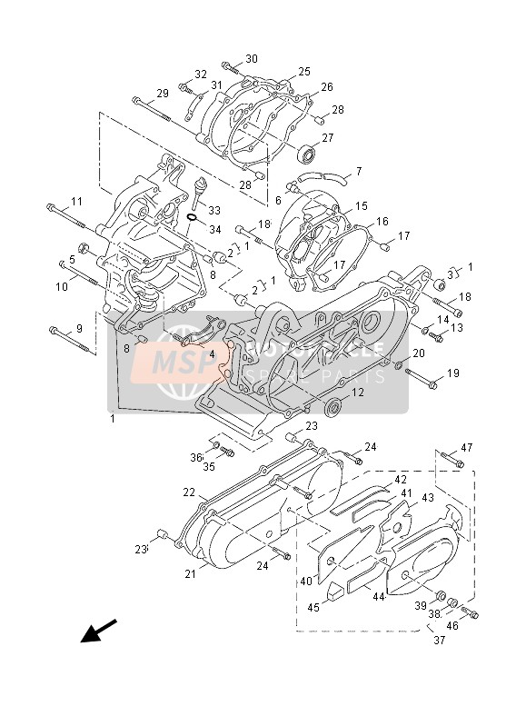 Yamaha YN50F 2013 Caja Del Cigüeñal para un 2013 Yamaha YN50F